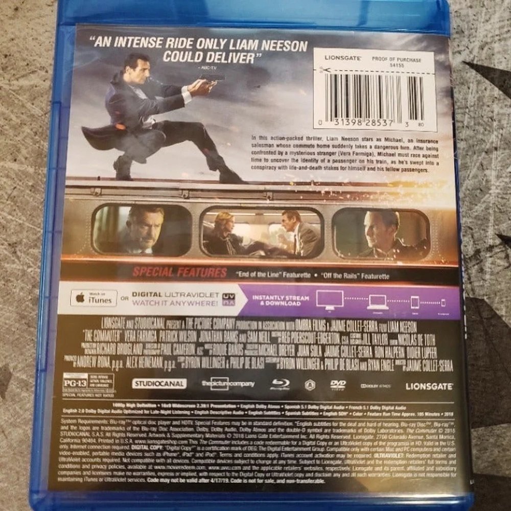 The Commuter (Blu‑ray + DVD, 2018) | Liam Neeson Action Thriller - Picture 4 of 6